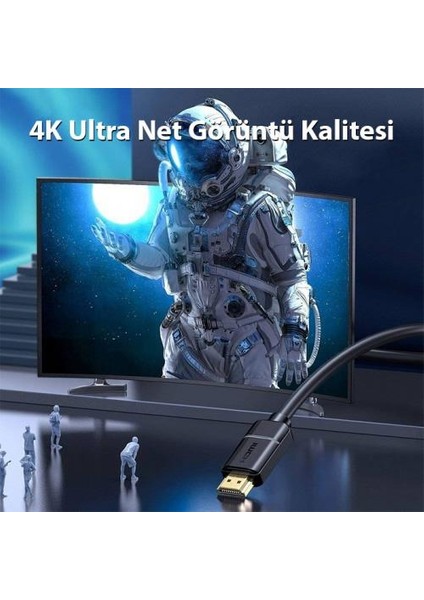 1 Metre 18GBPS 3D Hdr 4K 60Hz Hdmi To Hdmi Görüntü Aktarım Kablosu, Yüksek Çözünürlüklü Kablo