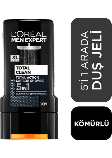 L'oreal Paris Men Expert Total Clean Kömürlü Duş Jeli 300 ml