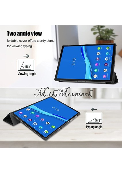 Lenovo Tab M10 Plus TB-125F - TB-128F 3. Jenerasyon Tablet Kılıfı Ekran Koruyucu ve Dokunmatik Kalem Set Tam Kaplar Zırh 3in1