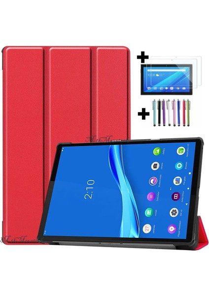 Lenovo Tab M10 TB-328F 3. Jenerasyon Tablet Kılıfı Ekran Koruyucu ve Dokunmatik Kalem Set Tam Kaplar Zırh Koruma Seti 3in1