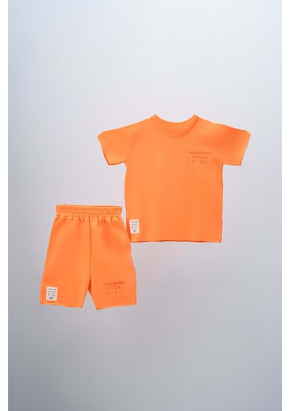 Çocuk Erkek Şortlu Basic Takım D Hopi Kids - Oranj - 3 Yaş