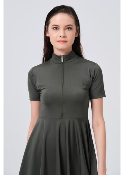 Kloş Etekli Yarım Kol Yarı Kapalı Mayo fiyatları