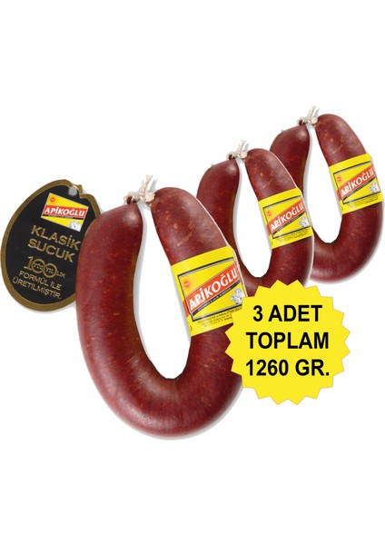 100 Yıllık Formül Dana Klasik Sucuk Üçlü Paket
