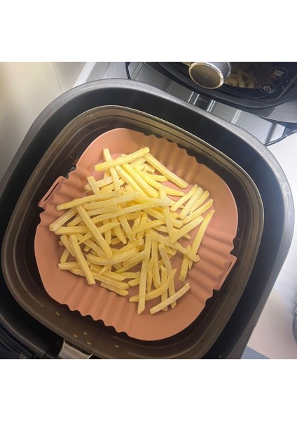 Buffer® Renkli Isıya Dayanıklı Yıkanılabilir Silikon Fırın ve Airfryer Kare Model Pişirme Matı 20 cm