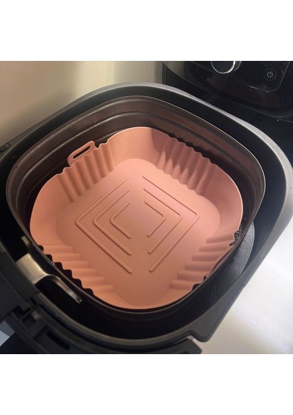 Buffer® Renkli Isıya Dayanıklı Yıkanılabilir Silikon Fırın ve Airfryer Kare Model Pişirme Matı 20 cm
