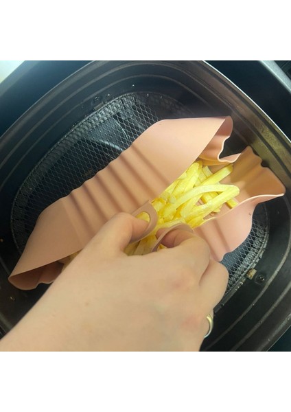 Buffer® Renkli Isıya Dayanıklı Yıkanılabilir Silikon Fırın ve Airfryer Kare Model Pişirme Matı 20 cm