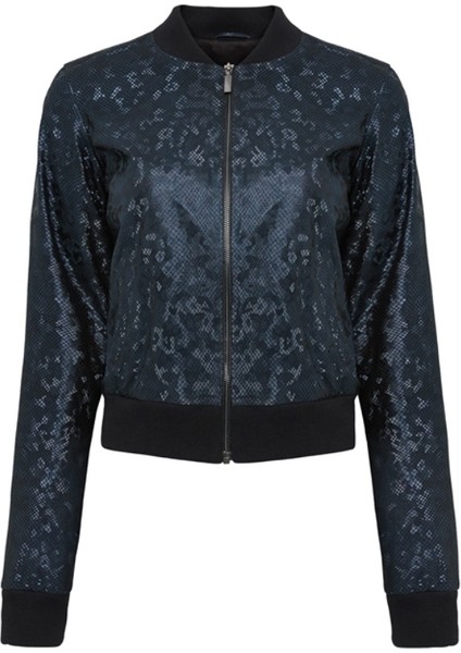 Navy Deri Bomber Ceket "limited Edition Colour"