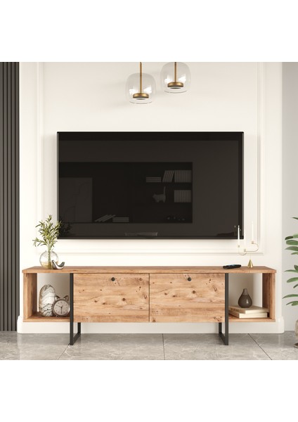 Atlantis Metal Tv Ünitesi Kapaklı 160CM Atlantik Çam