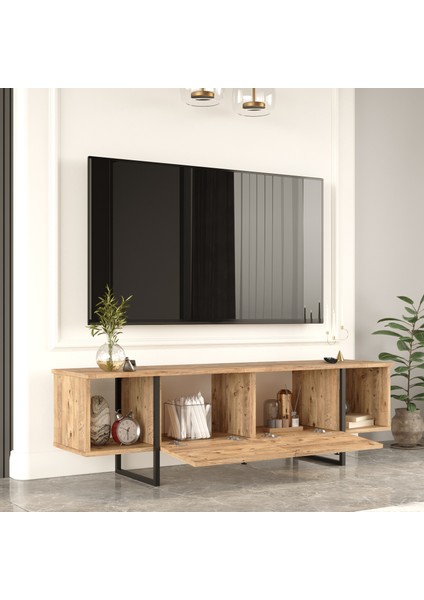 Atlantis Metal Tv Ünitesi Kapaklı 160CM Atlantik Çam