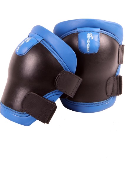 Motosiklet Koruyucu dizlik, Doğal Deriden, El Yapımı, Siyah-Mavi