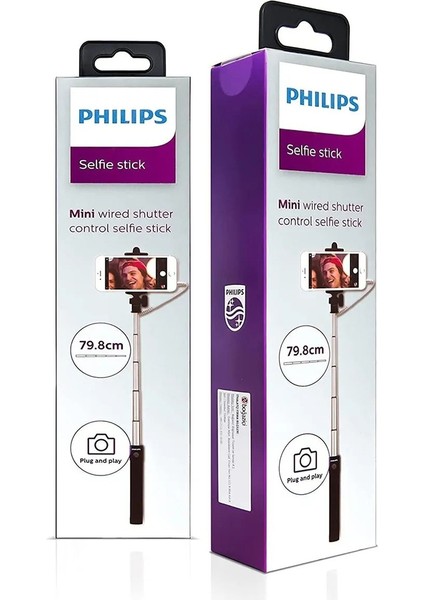 3.5mm Kablolu 270 Derece Dönebilen Premium Selfie Çubuğu Lila Yeni3611