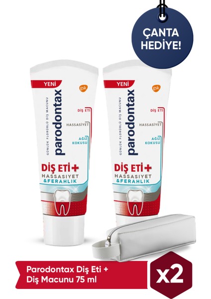 Diş Eti + Diş Macunu 75 ml x 2 Adet Çanta Hediye