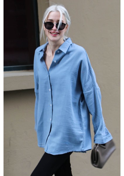 Mavi Muslin Kumaş Basic Kadın Gömlek MG1660 fiyatları