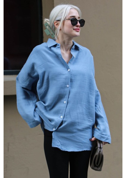 Mavi Muslin Kumaş Basic Kadın Gömlek MG1660 modelleri