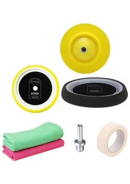 Şarjlı Matkap Için Farecla Pasta Cila Uygulama Seti 200 mm