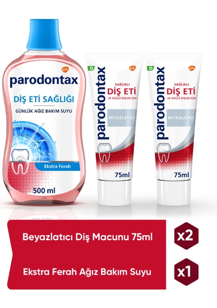 Diş Macunu 75 ml x 2 + Ekstra Ferah Ağız Bakım Suyu