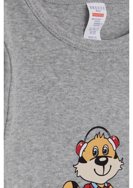Erkek Bebek Çıtçıtlı Zıbın Body Eğlenceli Köpekcik Baskılı 9 Ay-3 Yaş, Koyu Gri Melanj modelleri