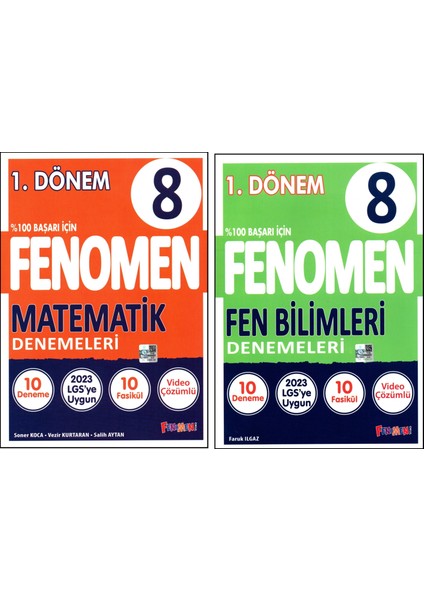 Fenomen 8. Sınıf Lgs 1. Dönem Matematik+Fen Bilimleri Denemeleri 2 Kitap