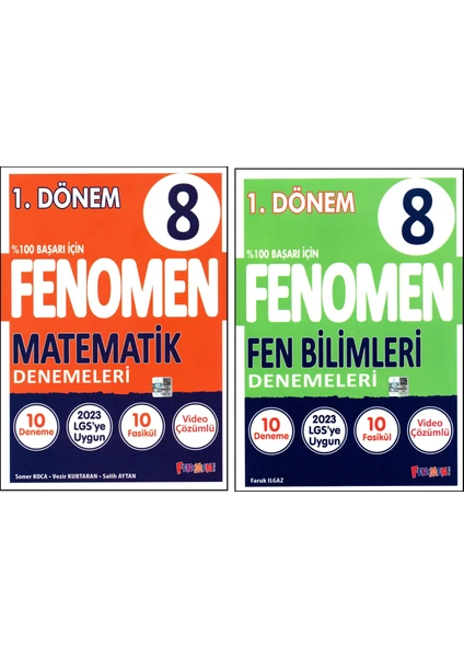 Fenomen Yayıncılık Fenomen 8. Sınıf Lgs 1. Dönem Matematik+Fen Bilimleri Denemeleri 2 Kitap