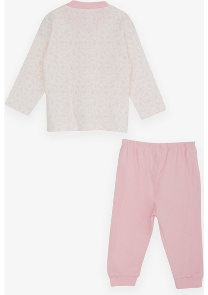 Kız Bebek Pijama Takımı Yaprak Desenli 4 Ay-1 Yaş, Ekru