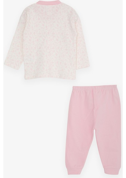 Kız Bebek Pijama Takımı Yaprak Desenli 4 Ay-1 Yaş, Ekru