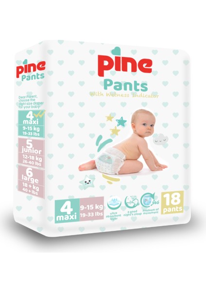 PİNE KÜLOTLU BEBEK BEZİ MAXİ 1X18