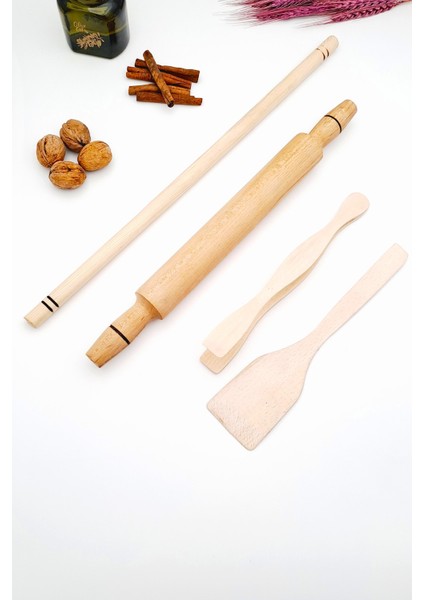 SWENCRAFT Oklava Merdane Seti Doğal Ahşap 4 Lü Set fırsatları