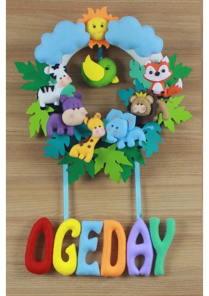 Ogeday Isimli Safari Bebek ve Hastane Odası Kapı Süsü