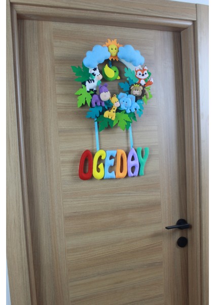 Ogeday Isimli Safari Bebek ve Hastane Odası Kapı Süsü