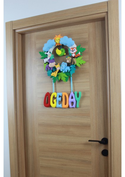 Ogeday Isimli Safari Bebek ve Hastane Odası Kapı Süsü