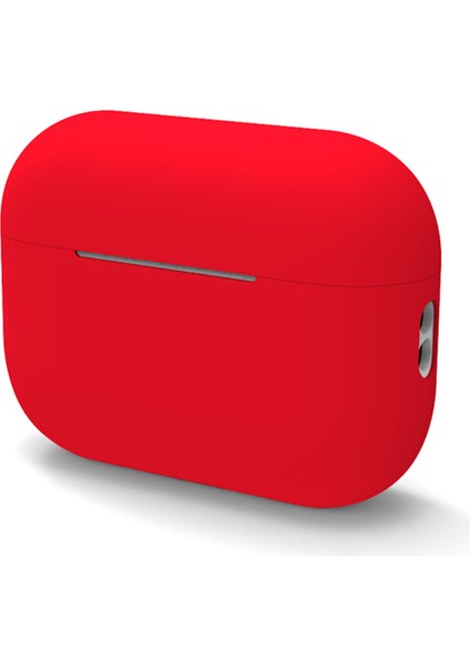 Apple Airpods Pro 2 Kılıf Mat Orj Kancalı Silikon + Ip SF20 Kırmızı