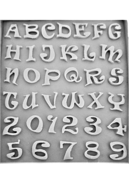 Minyatür 13mm Harf Alfabe Seti Silikon Kalıp K-228