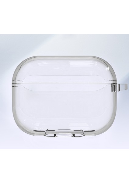 Casestreet Apple Airpods Pro 2 Kılıf Şeffaf Sert Silikon Kancalı SF15 Renksiz
