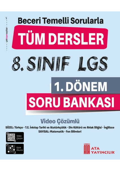 Ata Yayıncılık 8.Sınıf LGS Tüm Dersler Soru Bankası - 1.Dönem