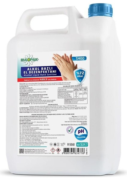 Alkol Bazlı El Dezenfektanı - 5 Kg - S400