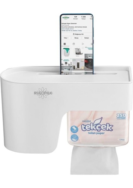 Multitask Tuvalet Kağıdı Dispenseri Beyaz