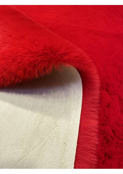 Allstar Carpet Modern Tavşan Tüyü Yumuşacık Tüy Dökmez Peluş Halı Kırmızı modelleri