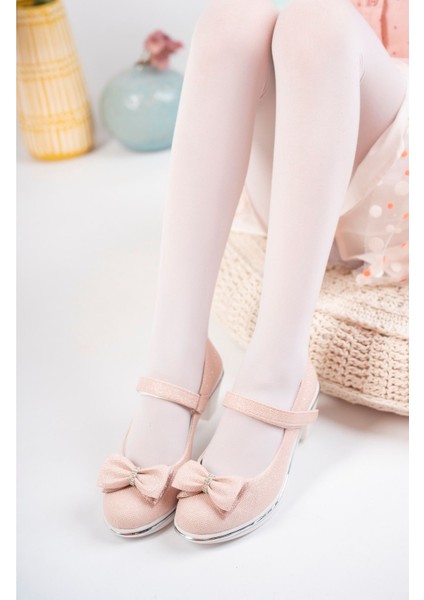 Topuklu Fiyonklu Pudra Star Kız Çocuk Ayakkabı modelleri