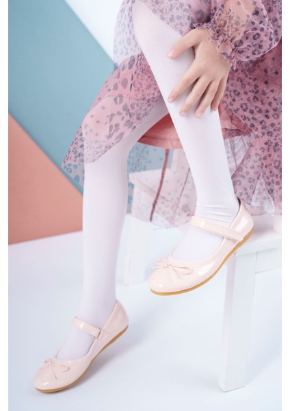 Bıyık Fiyonk Pudra Kız Çocuk Ayakkabı modelleri