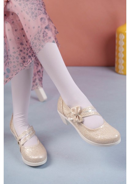 Topuklu Altın Çatlak Kız Çocuk Ayakkabı modelleri