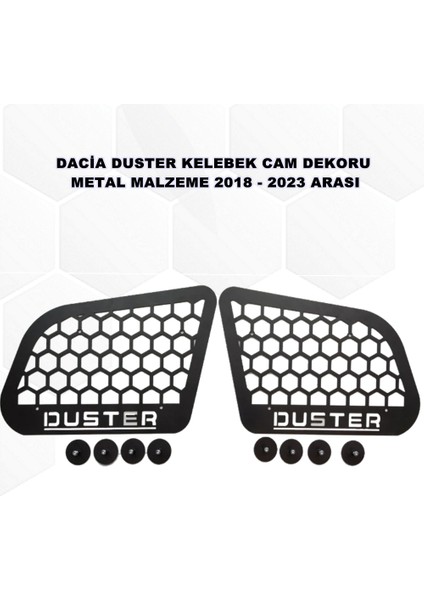 Dacia Duster Kelebek Cam Koruma Dekoru Metal Malzeme 2018 - 2023 Arası 2 Parça - Caraks