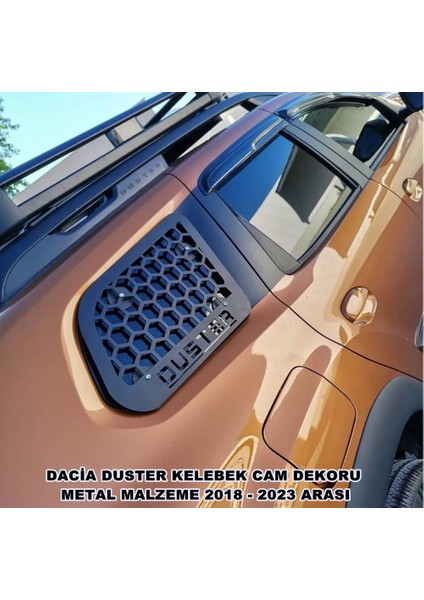 Dacia Duster Kelebek Cam Koruma Dekoru Metal Malzeme 2018 - 2023 Arası 2 Parça - Caraks