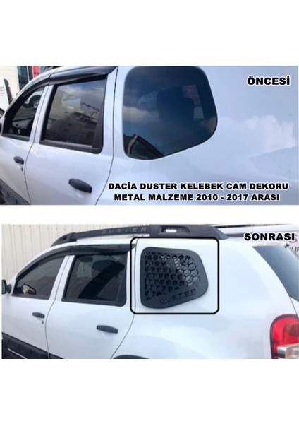 Dacia Duster Kelebek Cam Koruma Dekoru Metal Malzeme 2010 - 2017 Arası 2 Parça - Caraks