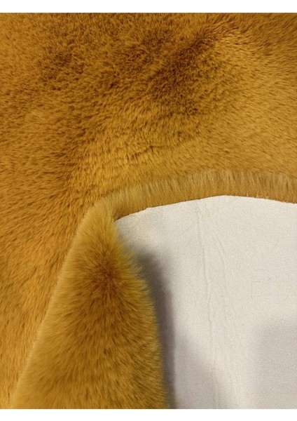 Modern Tavşan Tüyü Yumuşacık Tüy Dökmez Peluş Halı Hardal fırsatları