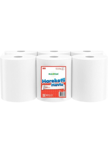 Hareketli Havlu 2 Katlı 21 Cm 150 Metre 6'Lı Paket