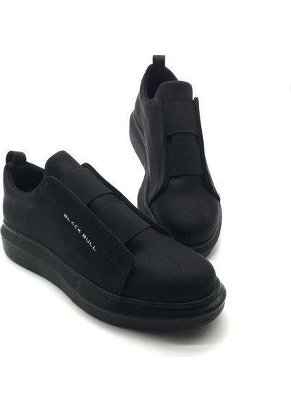 Siyah Lastik Bantlı Erkek Sneaker Ayakkabı
