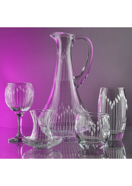 Pudgy 61 Parça 12 Kişilik Bardak Çeyiz Seti Dik Karaflı Vega Desenli fiyatları