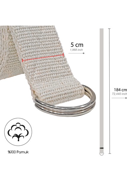 Açık Bej Yoga Kemeri, Doğal Pamuk 184 Cm,yoga Ve Pilates Için Ideal, Light Beige Cotton Yoga Strap modelleri