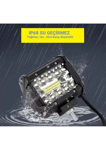 60W Kombo Aydınlatma 20 LED Çalışma Lambası Off Road Motorsiklet Sisfarları