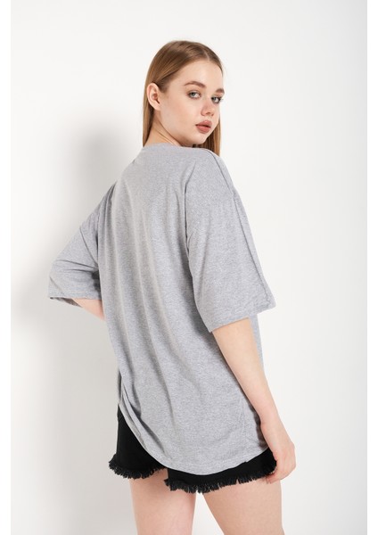 Kadın Los Angeles 91 Baskılı Oversize Tişört indirimleri